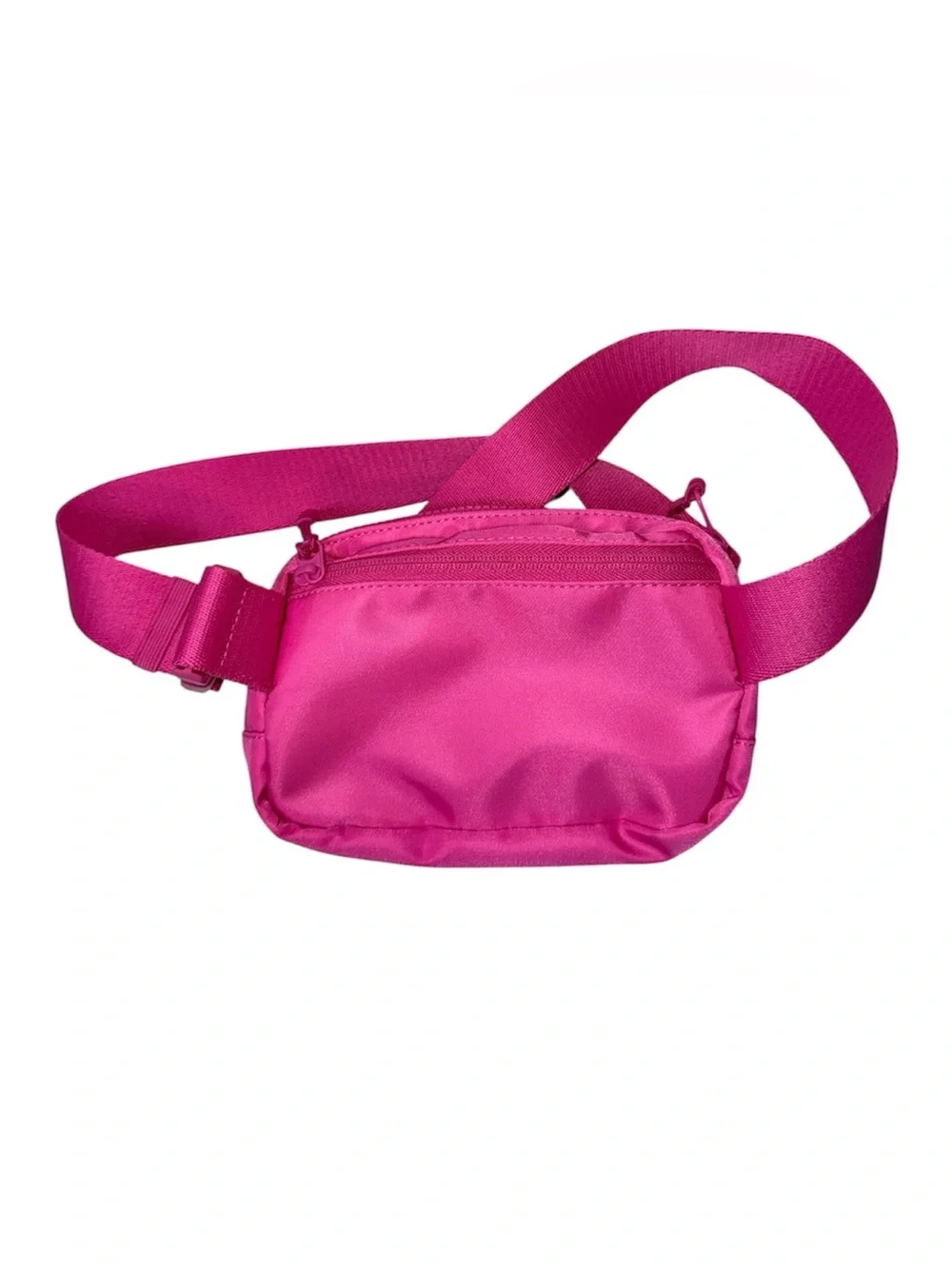 Maurices Solid Neon Pink Crossbody Belt Bag Canvas Buckle Closure NWT New